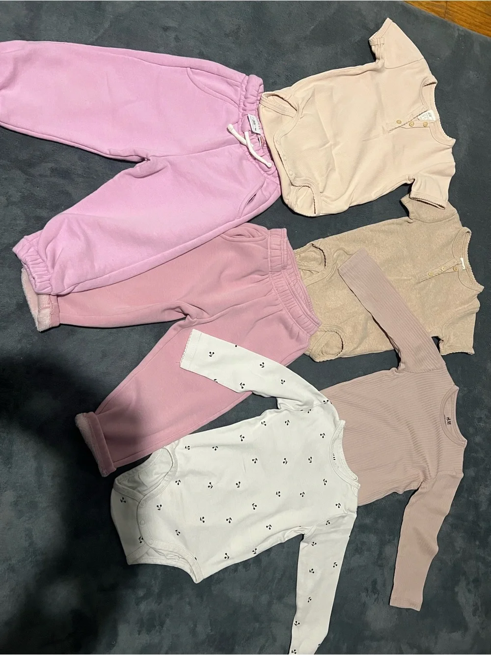 H&M and Zara Pastel Pink & Light Beige Baby Clothing Set